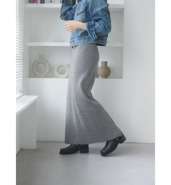 Ungrid「サイドスリットリブニットスカート」|スカート|
