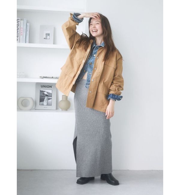 Ungrid「サイドスリットリブニットスカート」|スカート|