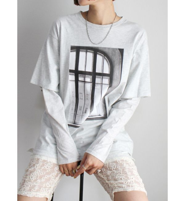 Ungrid「フォトプリントレイヤードロングスリーブTee」|Tシャツ・カットソー|