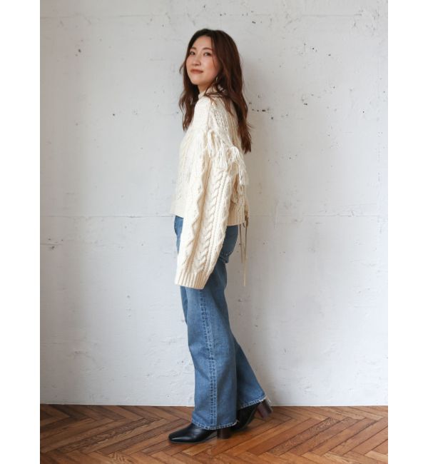 Ungrid「レースアップケーブルニット」|ニット・セーター|