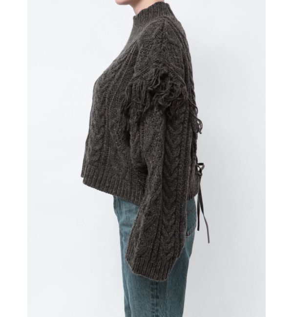 Ungrid「レースアップケーブルニット」|ニット・セーター|