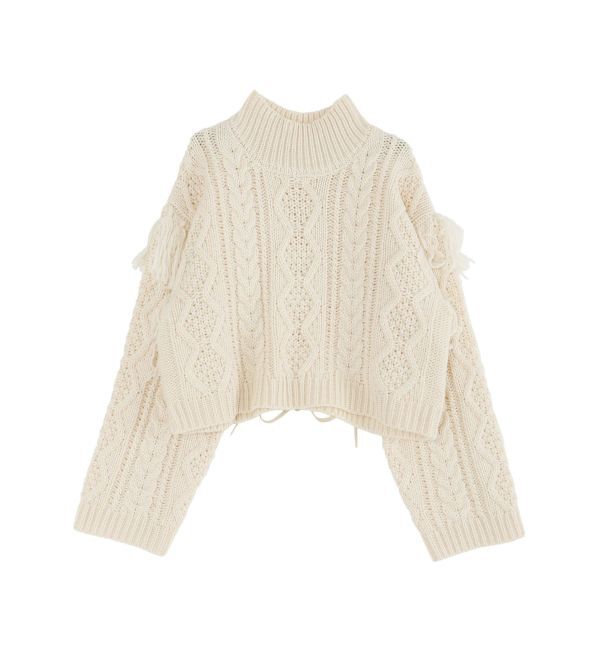 Ungrid「レースアップケーブルニット」|ニット・セーター|