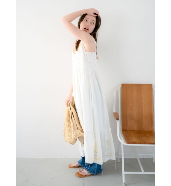 Ungrid「カットワークデザインキャミワンピース」|ワンピース|