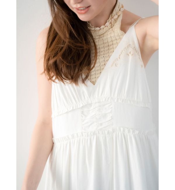 Ungrid「カットワークデザインキャミワンピース」|ワンピース|