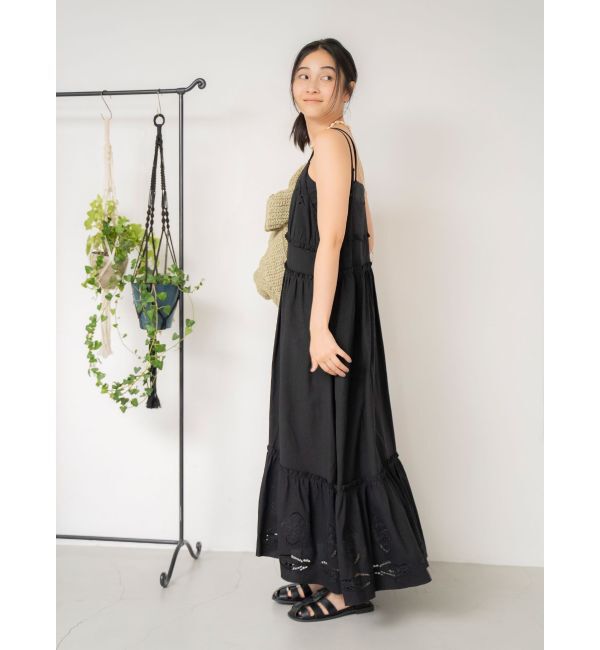 Ungrid「カットワークデザインキャミワンピース」|ワンピース|