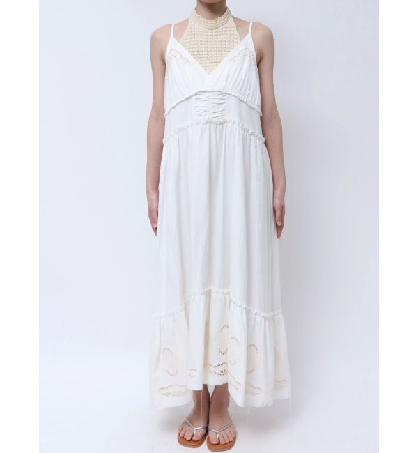 Ungrid「カットワークデザインキャミワンピース」|ワンピース|