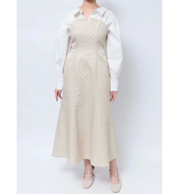 LAGUNAMOON「シャツドッキングエンボスワンピース」|ワンピース|