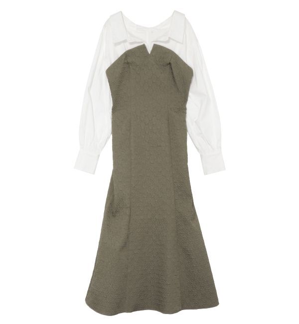 LAGUNAMOON「シャツドッキングエンボスワンピース」|ワンピース|