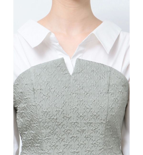 LAGUNAMOON「シャツドッキングエンボスワンピース」|ワンピース|