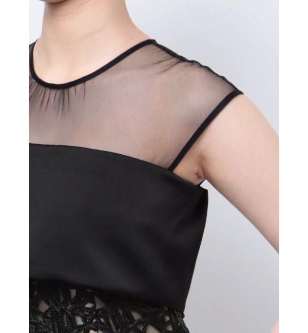 LAGUNAMOON「LADYレザーライクレースIラインドレス」|ドレス|