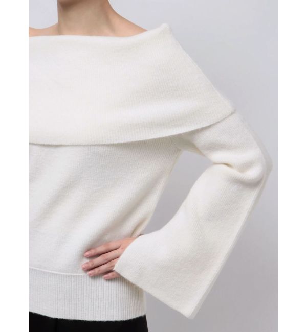 LAGUNAMOON「オフショルフレアスリーブニットプルオーバー」|ニット・セーター|