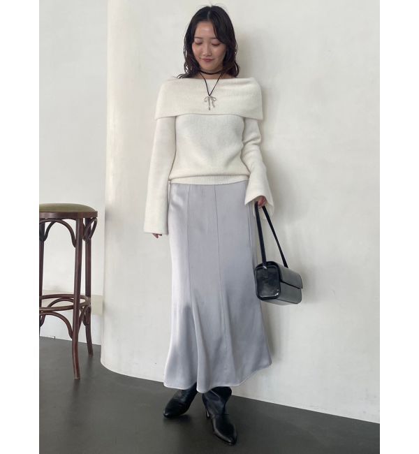 LAGUNAMOON「オフショルフレアスリーブニットプルオーバー」|ニット・セーター|