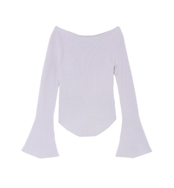 LAGUNAMOON「アシンメトリードレープフレアスリーブニット」|ニット・セーター|