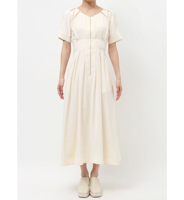 LAGUNAMOON「フロントZIPウエストタックワンピース」|ワンピース|