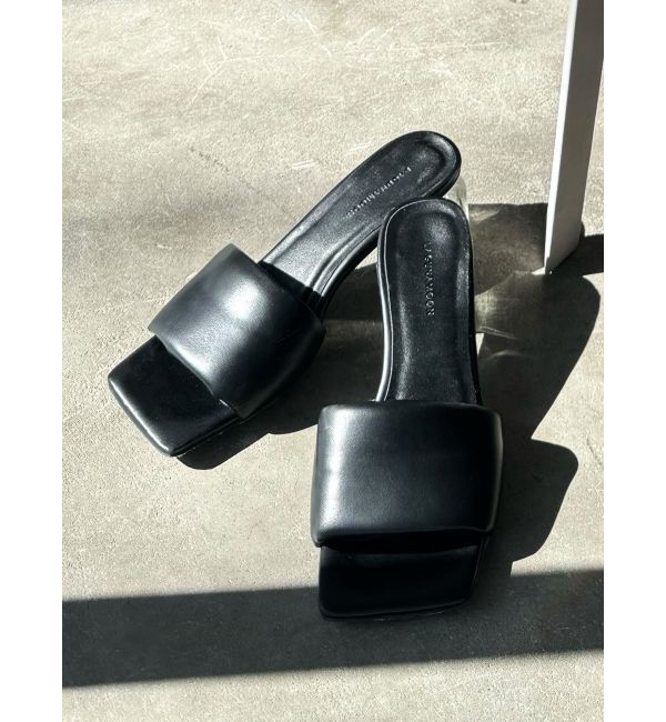 LAGUNAMOON「パフィスクエアサンダル」|サンダル|ブラック