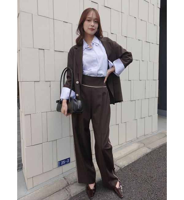 LAGUNAMOON「バイカラーボタンジャケット」|テーラードジャケット|