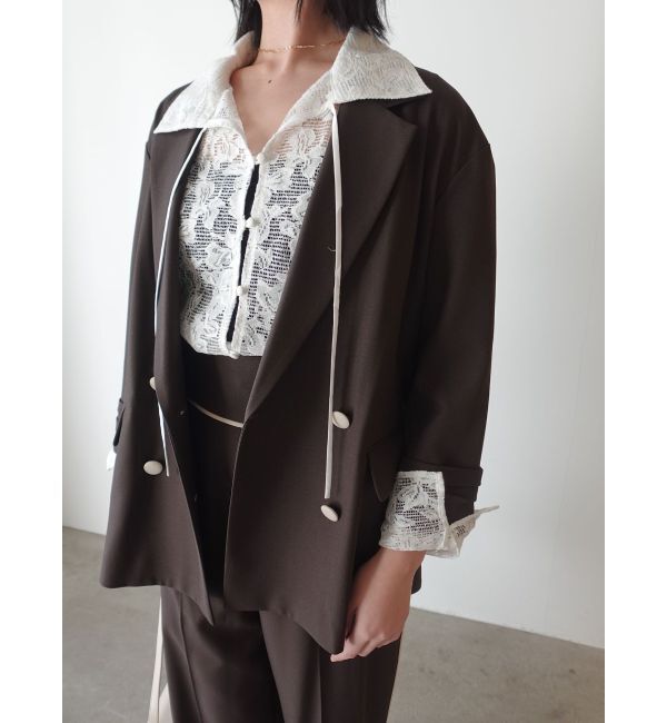 LAGUNAMOON「バイカラーボタンジャケット」|テーラードジャケット|