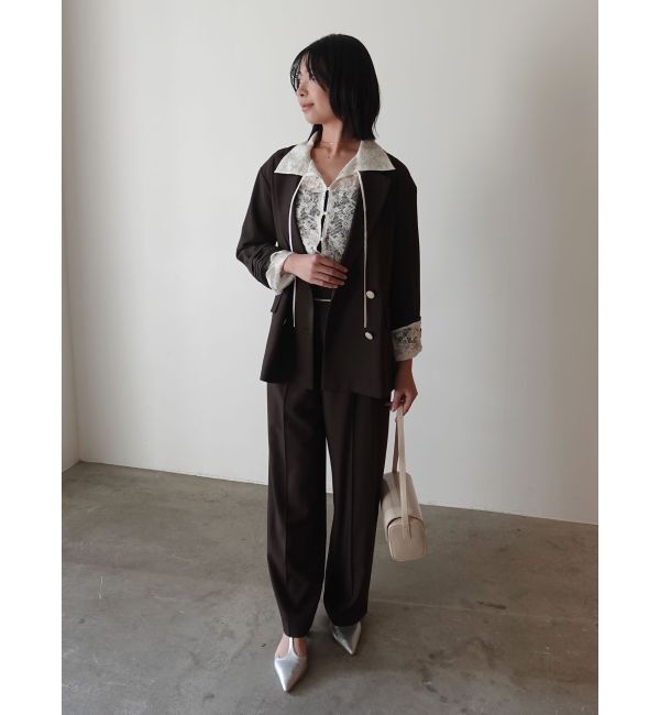 LAGUNAMOON「バイカラーボタンジャケット」|テーラードジャケット|