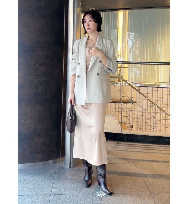 LAGUNAMOON「ハンマーサテンラペルキャミワンピース」|ワンピース|