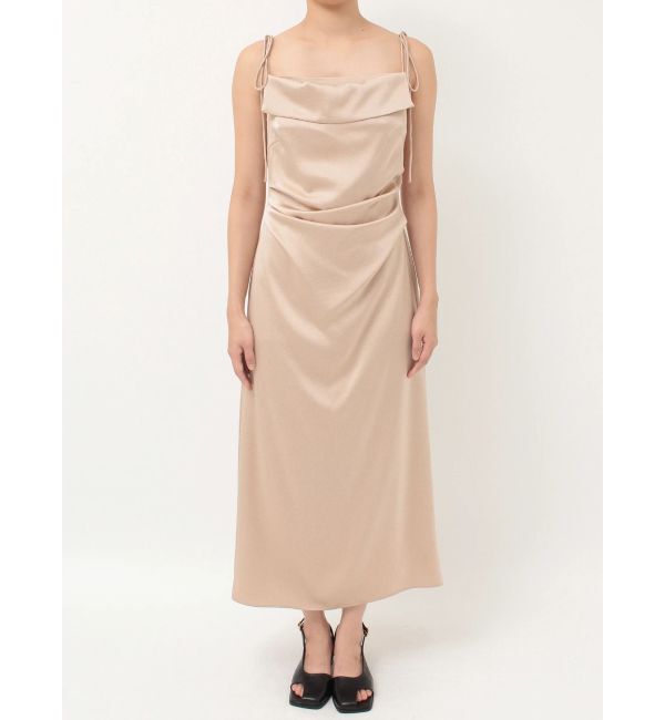 LAGUNAMOON「ハンマーサテンラペルキャミワンピース」|ワンピース|