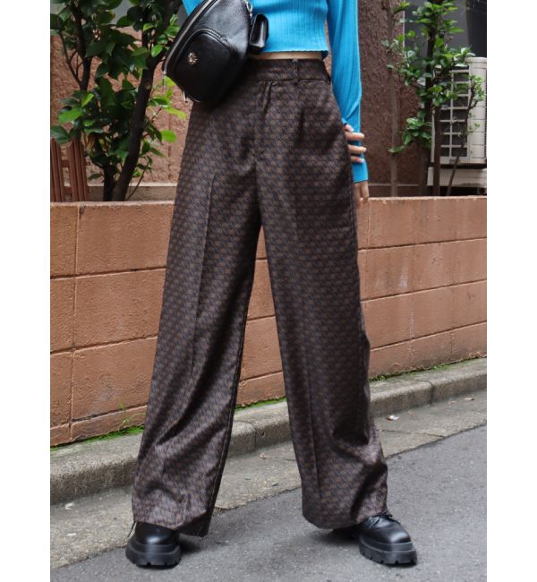 EVRIS「モノグラムストレートパンツ」|その他|ブラウン