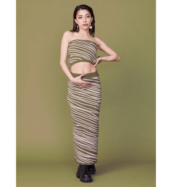 EVRIS「ジオメトリックニットスカート【セットアップ着用可能】」|スカート|