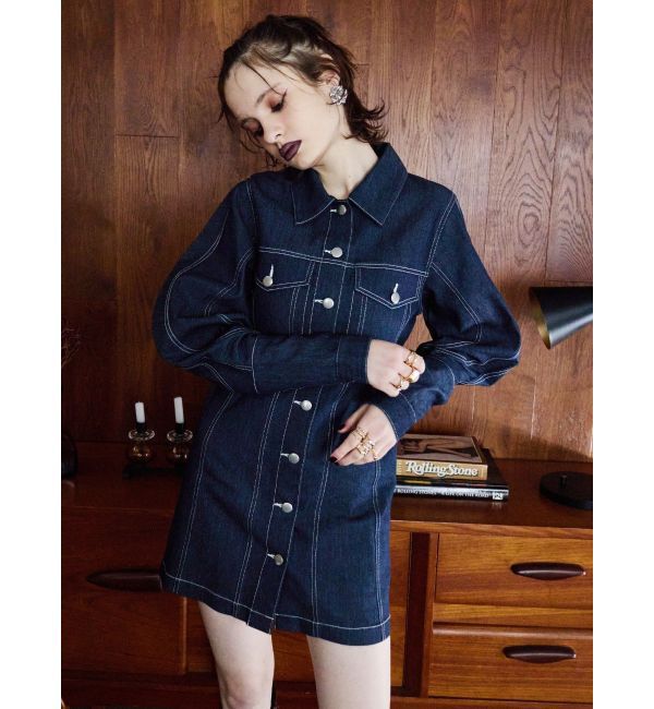 EVRIS「デザインスリーブミニワンピース」|ワンピース|