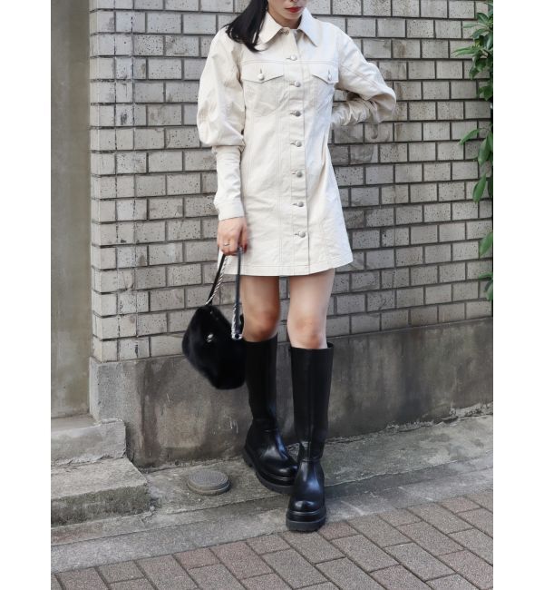 EVRIS「デザインスリーブミニワンピース」|ワンピース|