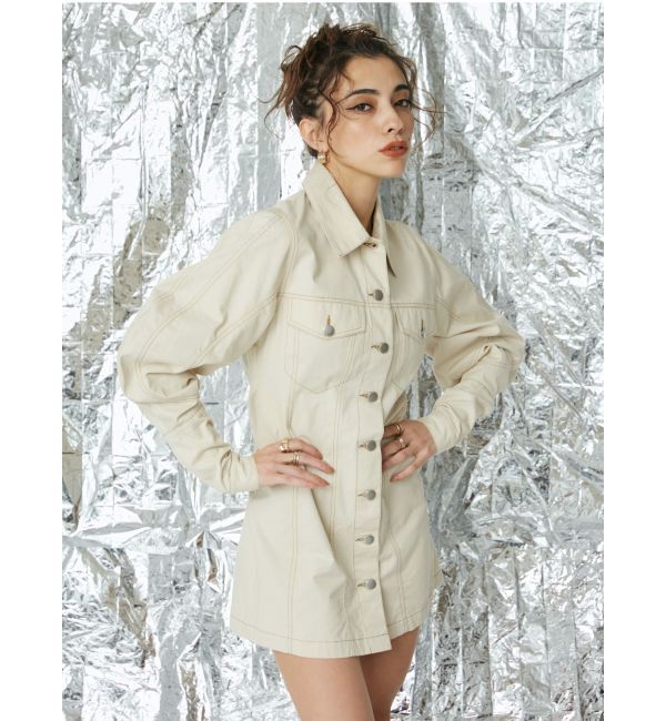 EVRIS「デザインスリーブミニワンピース」|ワンピース|