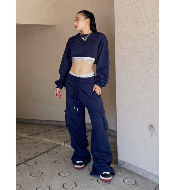 EVRIS「クロップドスウェットトップス【セットアップ着用可能】」|スウェット・ジャージ|