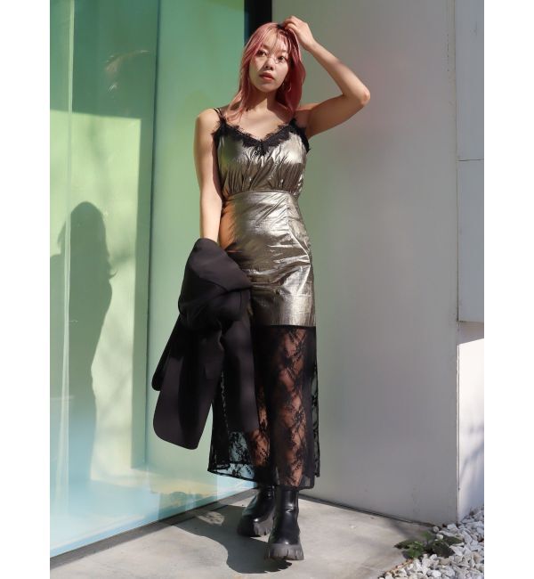 EVRIS「レースキャミワンピース」|ワンピース|カーキ