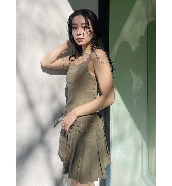 EVRIS「エッジデザインプリーツジャンスカ」|ジャンパースカート|