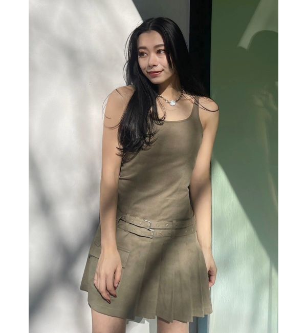 EVRIS「エッジデザインプリーツジャンスカ」|ジャンパースカート|