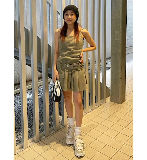 EVRIS「エッジデザインプリーツジャンスカ」|ジャンパースカート|