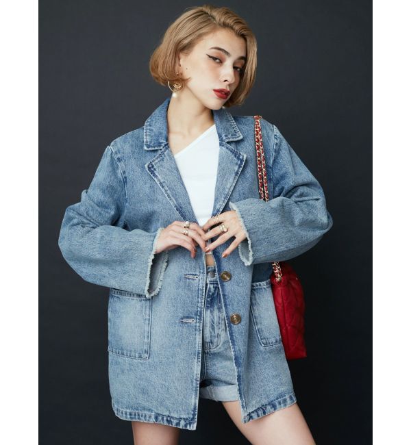 EVRIS「オーバーサイズデニムジャケット【セットアップ着用可能】」|デニムジャケット|