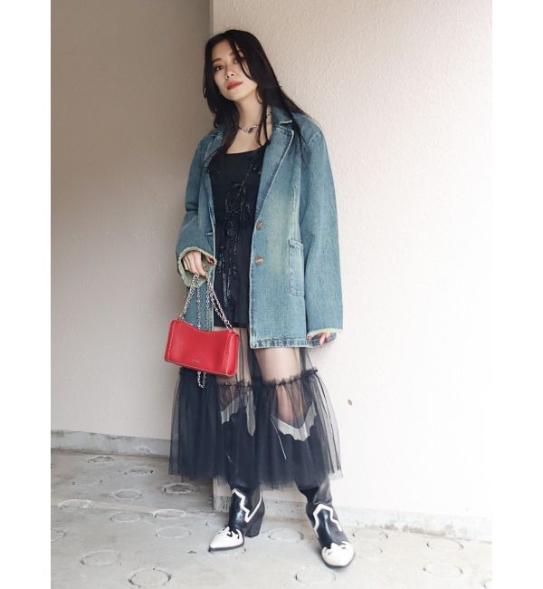 EVRIS「オーバーサイズデニムジャケット【セットアップ着用可能】」|デニムジャケット|