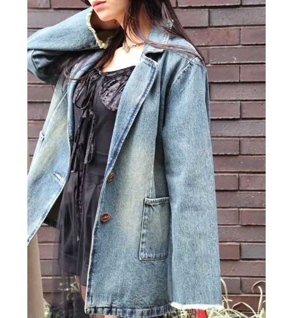 EVRIS「オーバーサイズデニムジャケット【セットアップ着用可能】」|デニムジャケット|