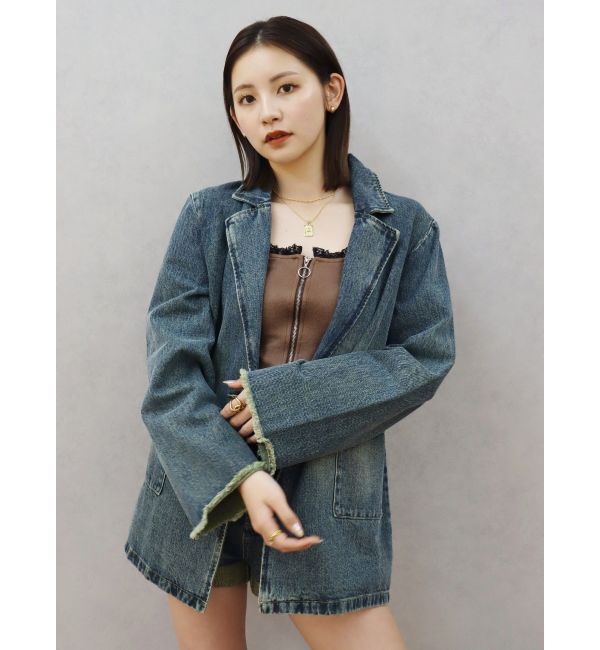 EVRIS「オーバーサイズデニムジャケット【セットアップ着用可能】」|デニムジャケット|