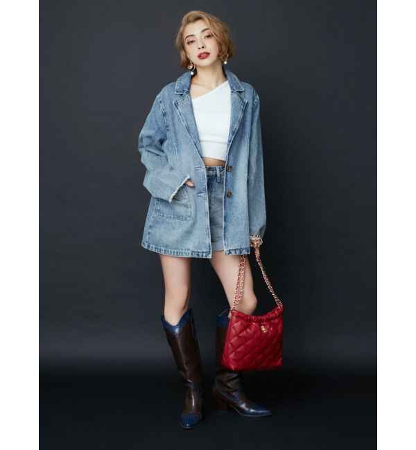 EVRIS「オーバーサイズデニムジャケット【セットアップ着用可能】」|デニムジャケット|