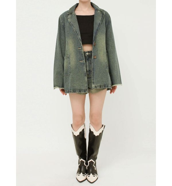 EVRIS「オーバーサイズデニムジャケット【セットアップ着用可能】」|デニムジャケット|