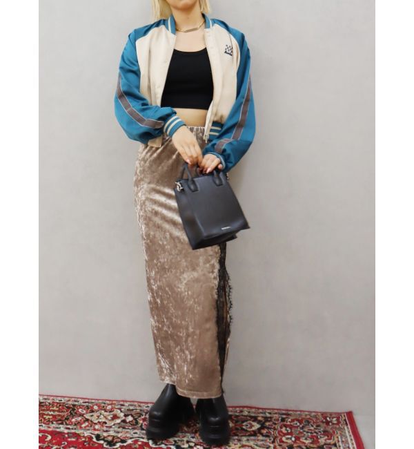 EVRIS「エンブロイダリーサテンブルゾン」|ブルゾン・スタジャン|