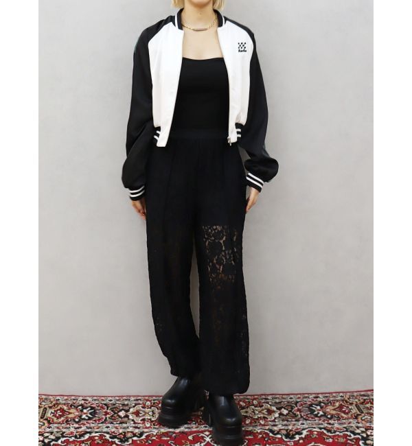 EVRIS「エンブロイダリーサテンブルゾン」|ブルゾン・スタジャン|