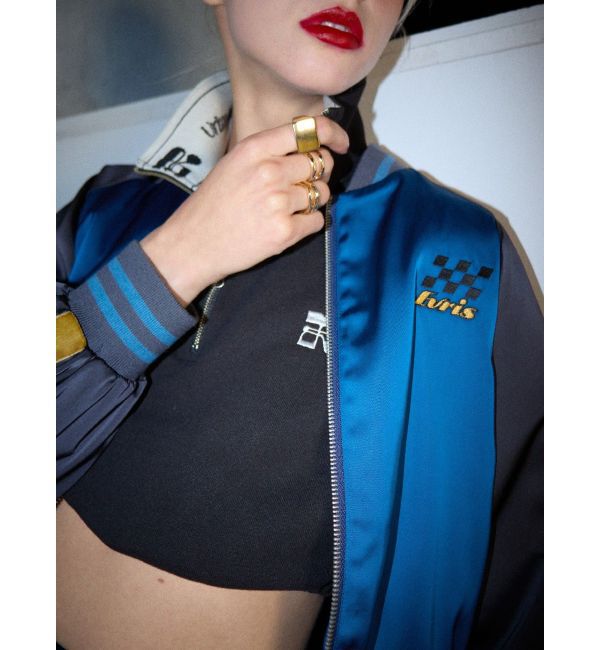 EVRIS「エンブロイダリーサテンブルゾン」|ブルゾン・スタジャン|