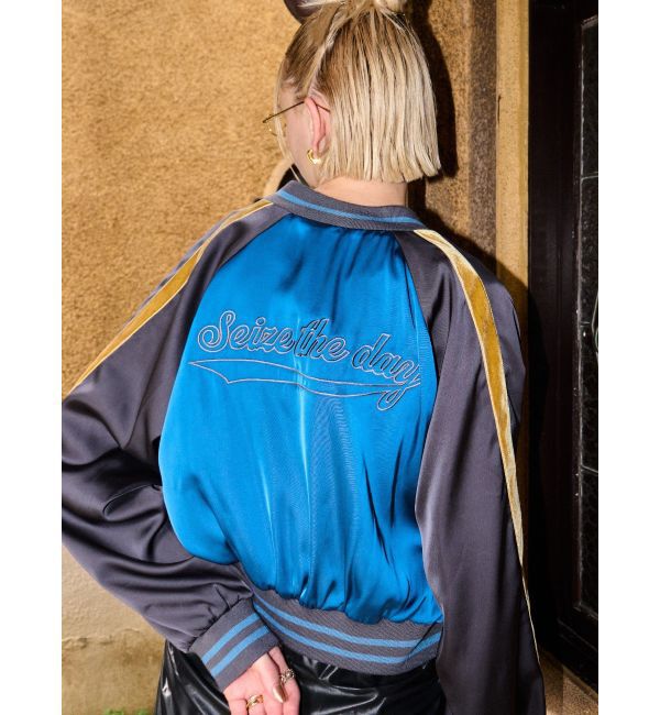 EVRIS「エンブロイダリーサテンブルゾン」|ブルゾン・スタジャン|