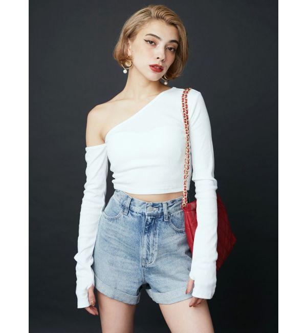 EVRIS「ロールアップデニムショートパンツ【セットアップ着用可能】」|デニム|