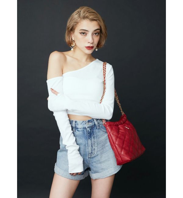 EVRIS「ロールアップデニムショートパンツ【セットアップ着用可能】」|デニム|