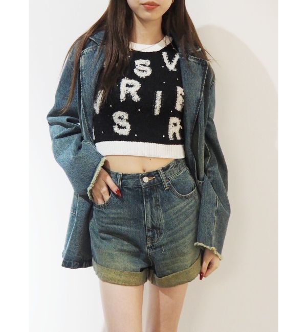 EVRIS「ロールアップデニムショートパンツ【セットアップ着用可能】」|デニム|