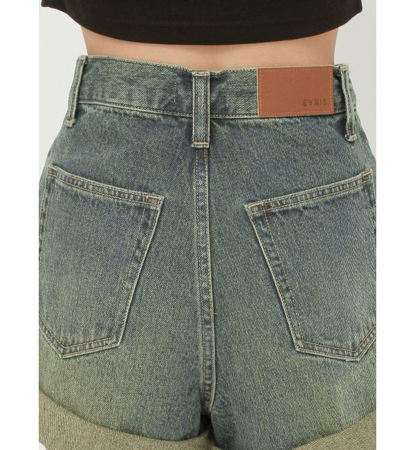 EVRIS「ロールアップデニムショートパンツ【セットアップ着用可能】」|デニム|