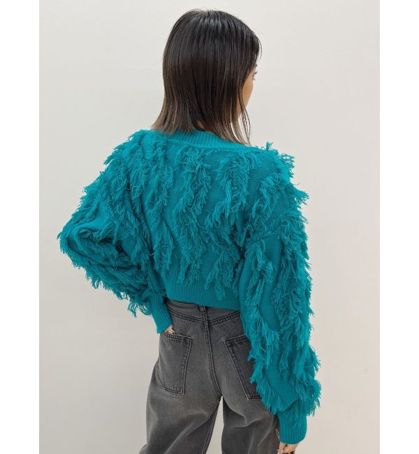 EVRIS「フリンジニットショートカーディガン」|カーディガン|
