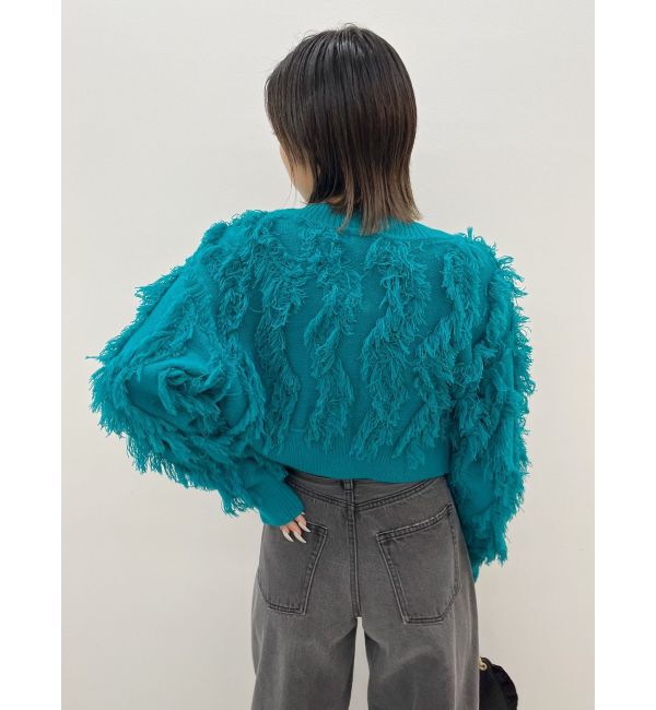 EVRIS「フリンジニットショートカーディガン」|カーディガン|